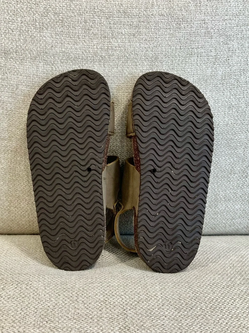 Wonder Nation Size 11 Toddler Brown Double Strap Sandals EUC